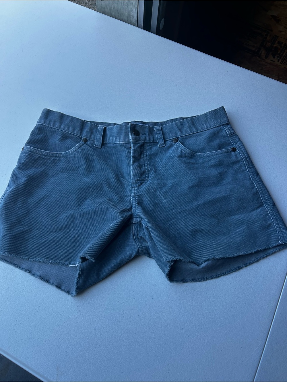 Carve Designs Slate Blue Cutoff cord Shorts